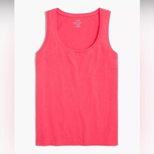 J. Crew Factory Slub Cotton Tank in Guava 🏝️ 🦩